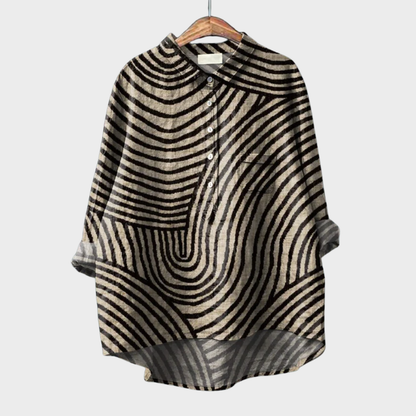 Damen Langarmbluse mit Print und langen Ärmeln in stilvoller Produktansicht
