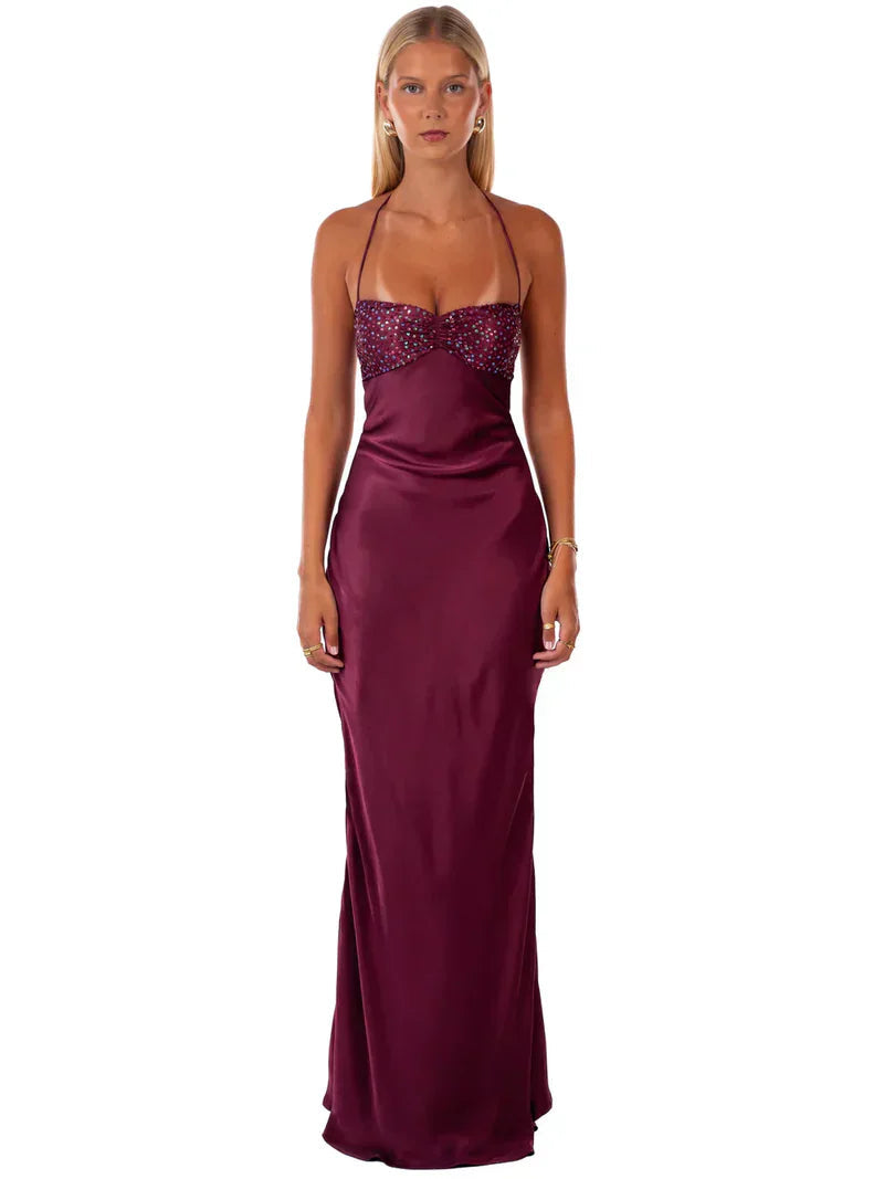 Elegantes Maxi-Kleid in Jadegrün für Damen