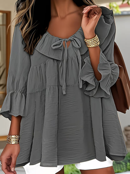 Elegante Bluse mit gerafftem Ausschnitt für Damen