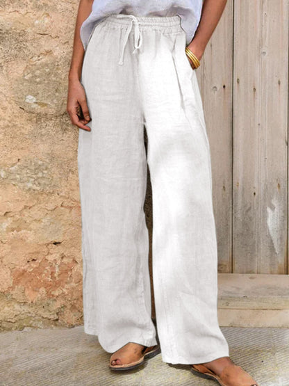 Damen Freizeit-Hose aus Baumwoll-Leinen-Mischung
