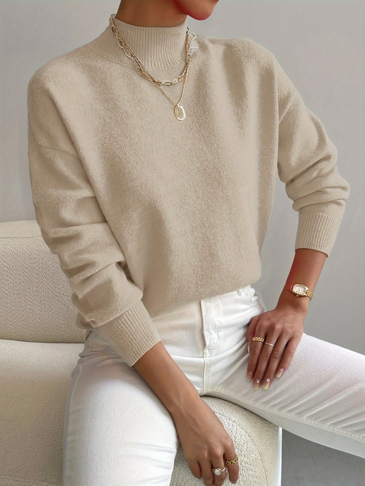 Gemütlicher eleganter Rollkragenpullover