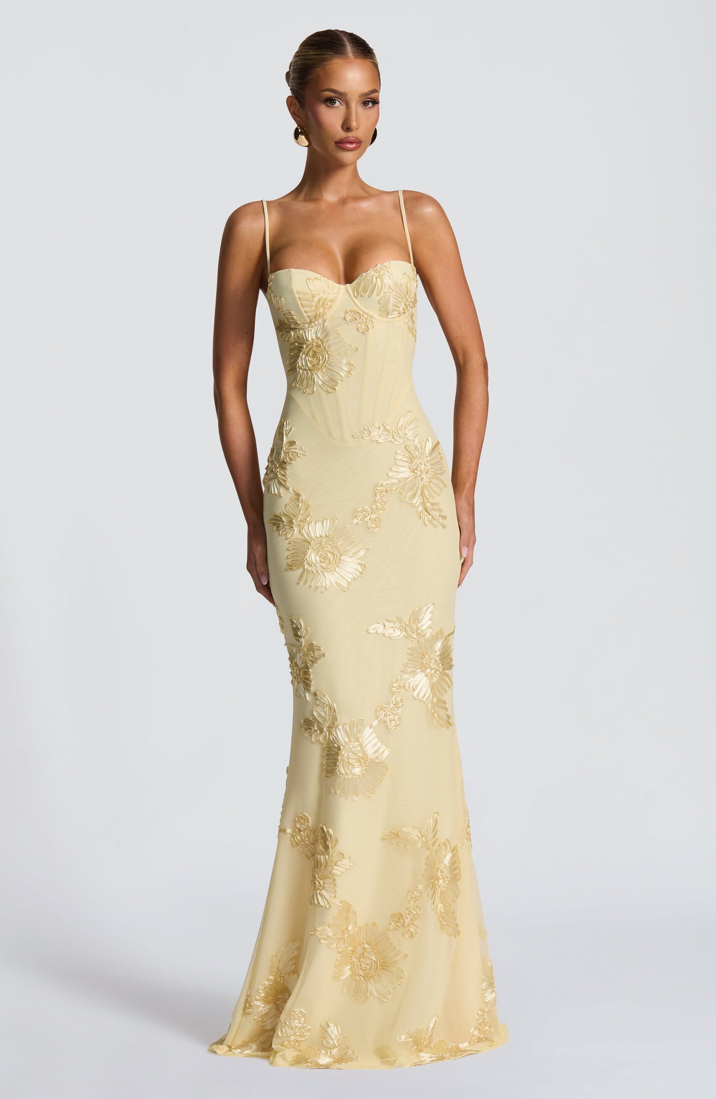 Damen Velours Maxikleid
