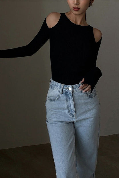 Damen Stricktop aus Strickmaterial mit elegantem Sitz