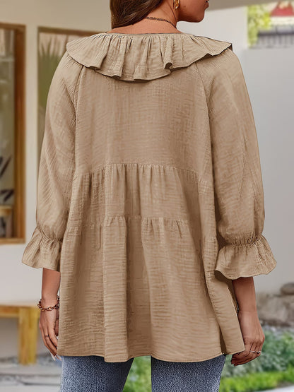 Elegante Bluse mit gerafftem Ausschnitt für Damen