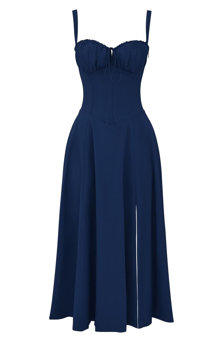 Blumiges Bustier-Midriff-Schnitt-Bodycon-Kleid