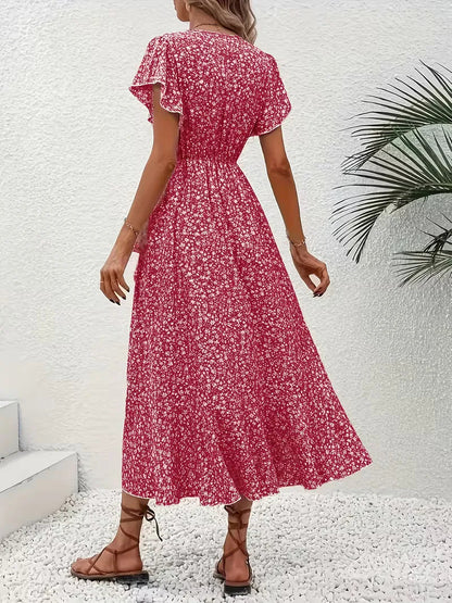 Florales Wickelkleid für Damen