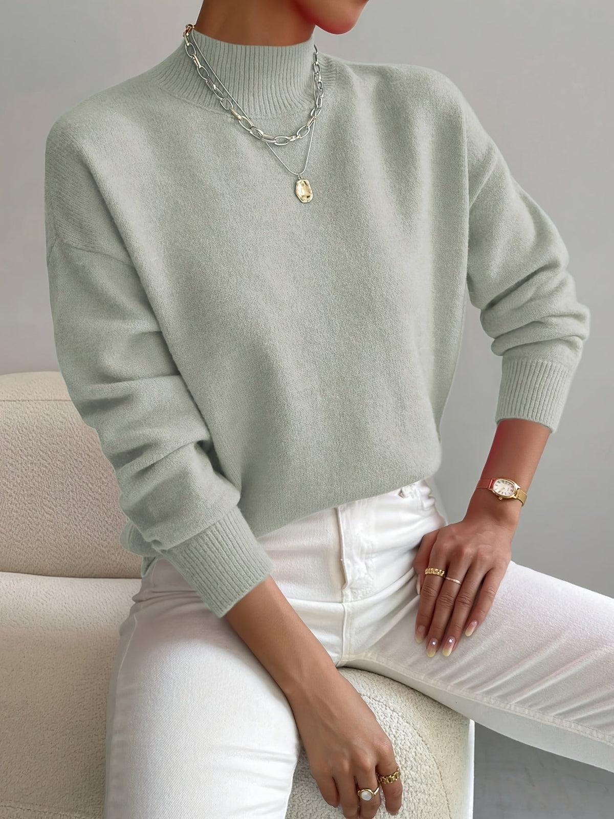Gemütlicher eleganter Rollkragenpullover