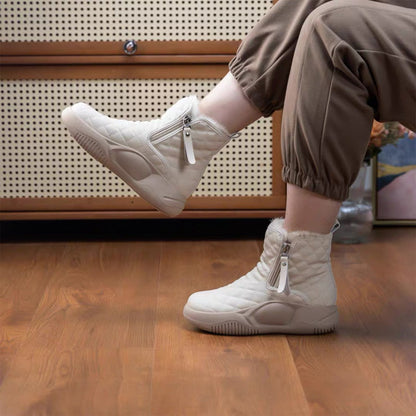 Damen Gemütliche Warme Winterstiefel mit dicker Sohle