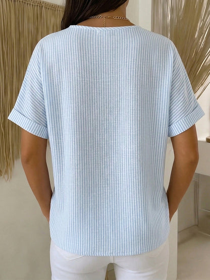 Farbechte gestreifte Bluse für Damen