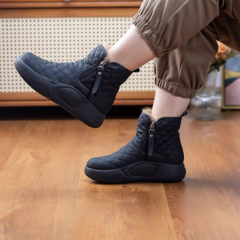 Damen Gemütliche Warme Winterstiefel mit dicker Sohle