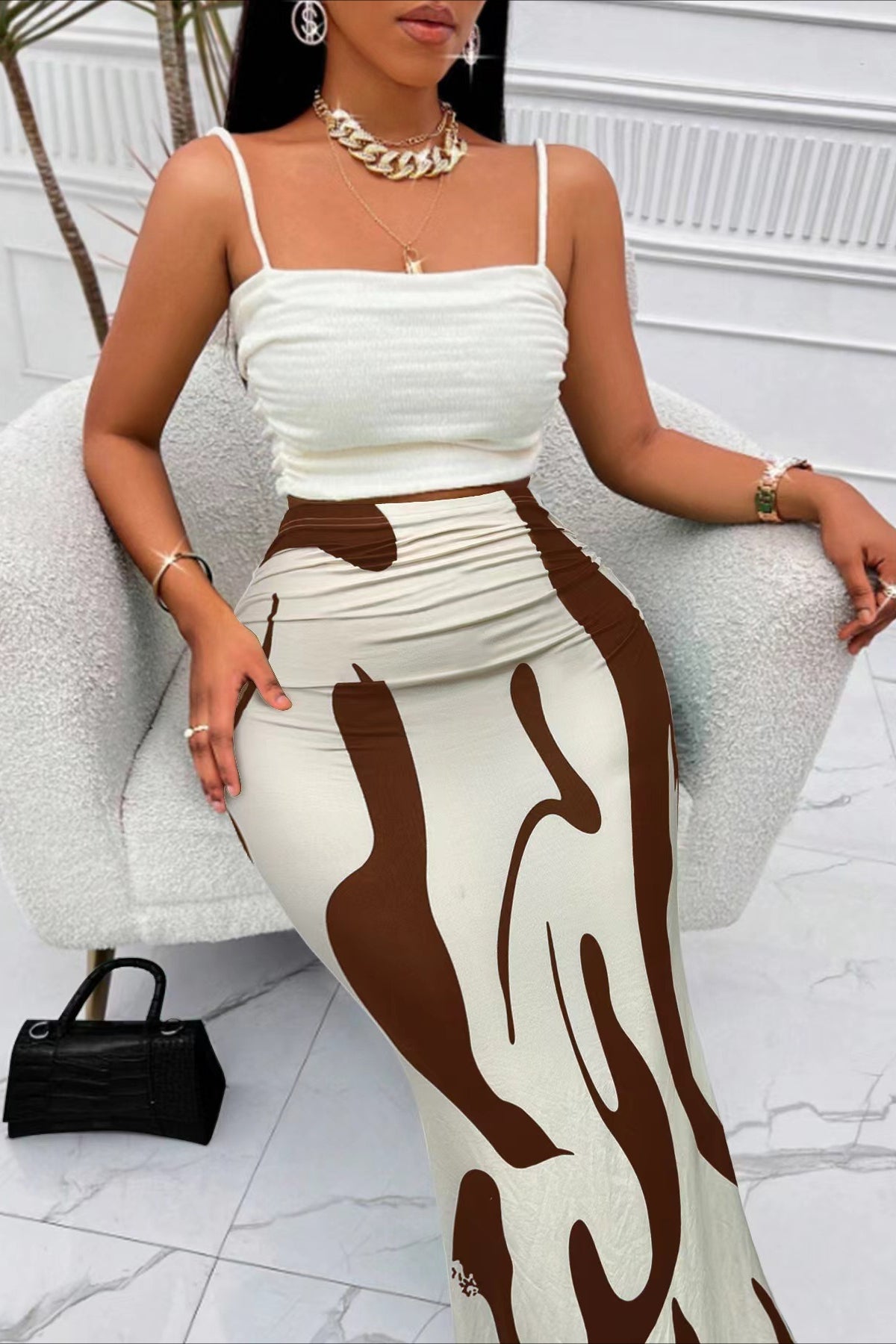 Fliessender Animalprint-Rock für stilvolle Alltags- und Abendlooks