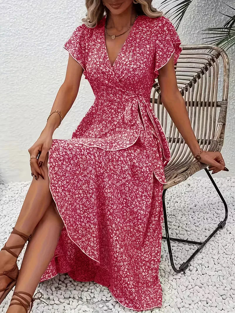 Florales Wickelkleid für Damen