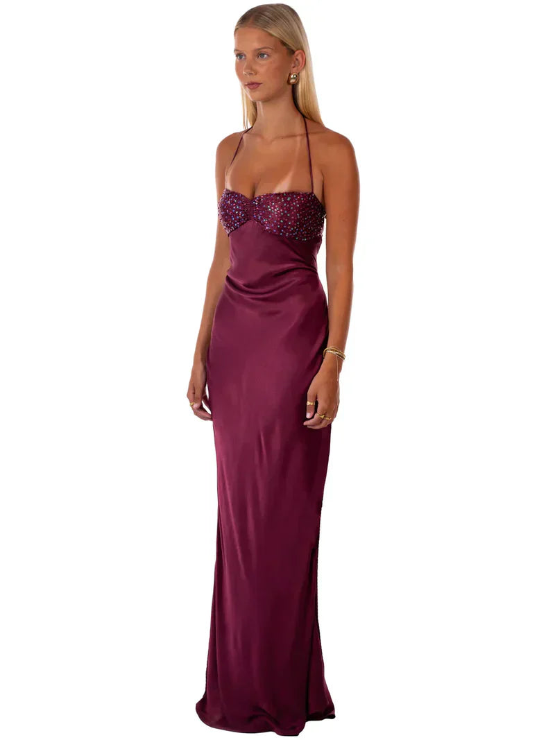 Elegantes Maxi-Kleid in Jadegrün für Damen