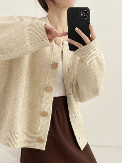 Damen Strick-Einzelknopf-Cardigan