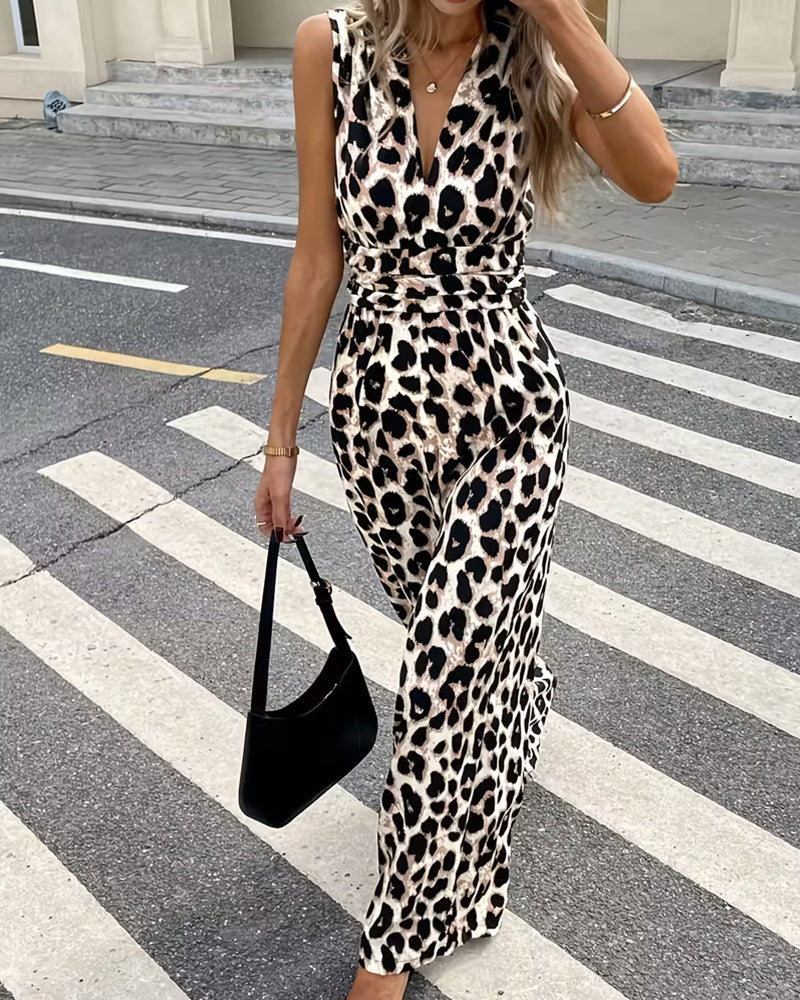 Damen-Jumpsuit mit markantem Tiermuster für stilvolle Looks