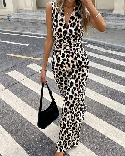 Damen-Jumpsuit mit markantem Tiermuster für stilvolle Looks