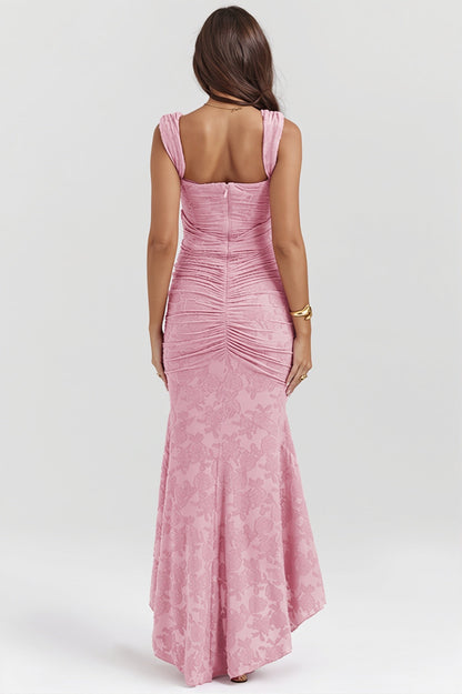 Bandeau-Maxikleid mit Spitzenoberteil in voller Ansicht