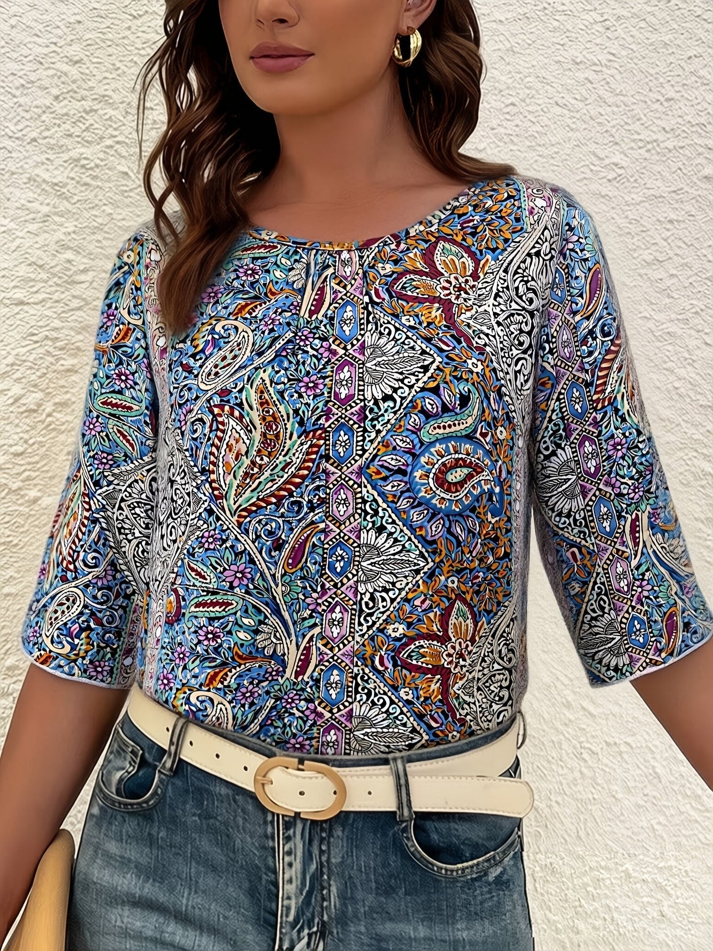 Damen gestreifte Bluse mit chicem Look für Büro und Freizeit