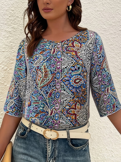 Damen gestreifte Bluse mit chicem Look für Büro und Freizeit