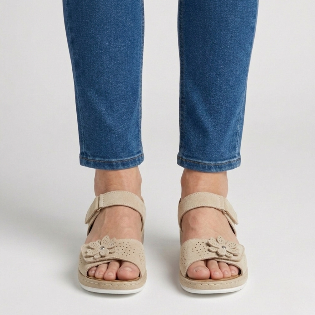 Damen Sandalen mit komfortablem floralem Design