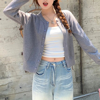 Strickcardigan für Damen mit Knopfleiste vorne