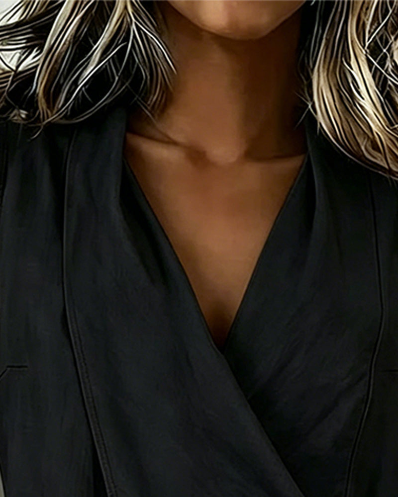 Ärmellose Wickelbluse für Damen