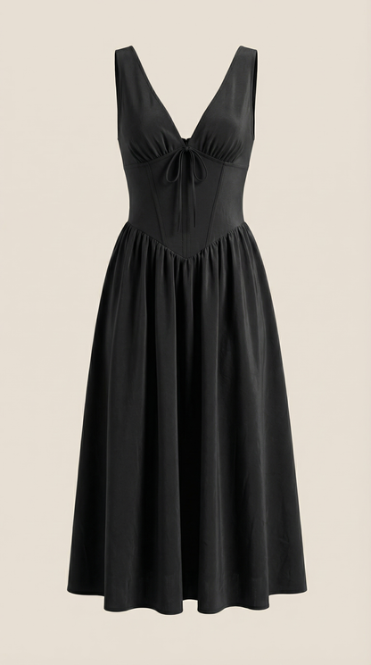 Damen Korsett Midi Sommerkleid