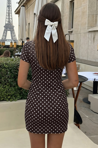 Bodycon Minikleid mit schmaler Passform und verspielten Punkten