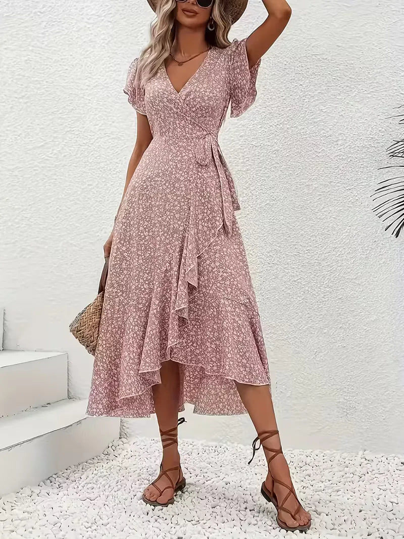 Florales Wickelkleid für Damen