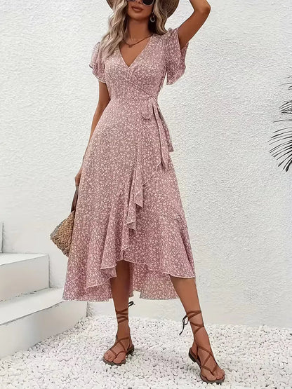 Florales Wickelkleid für Damen