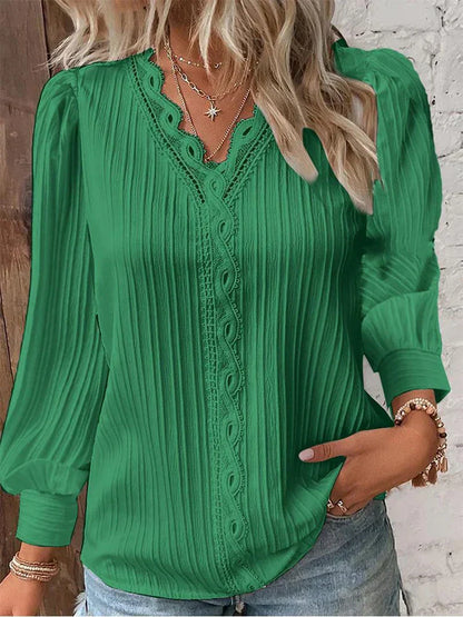 Bluse für Damen mit Chiffon- und Spitzen-Details