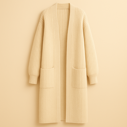 Damen Cardigan Grobstrick Lang Im Oversized Schnitt