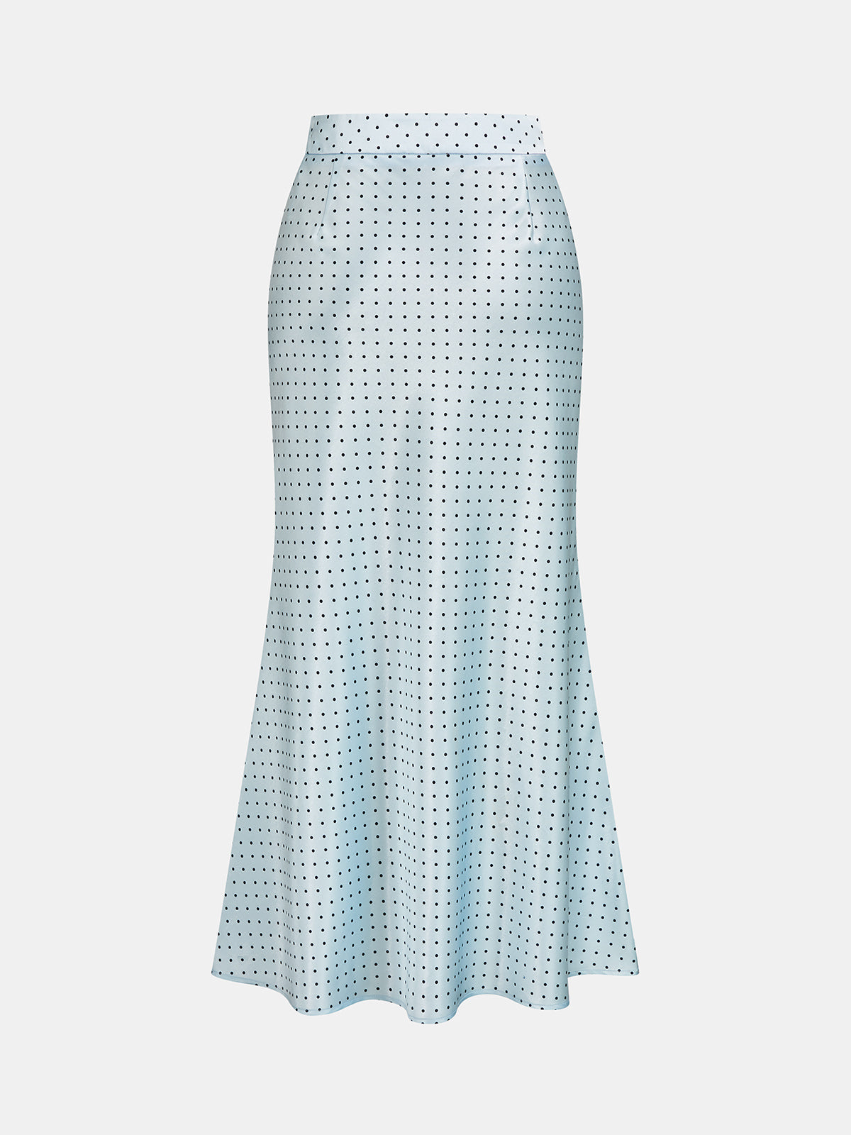 Eleganter Damenrock in Maxi-Länge aus glänzendem Satin mit Polka Dots