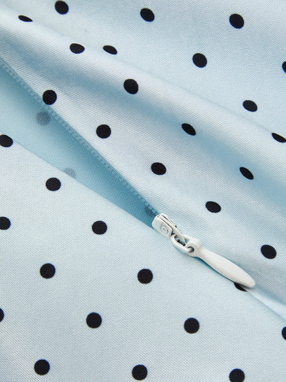 Maxirock mit Punkten aus Satin, feminine Passform und ausgestellter Saum