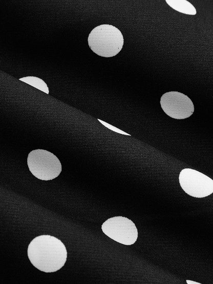 Detailansicht vom Tupfenprint auf dem Damen Maxikleid