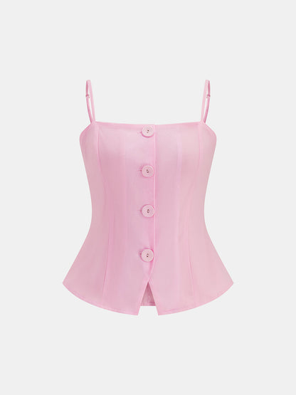 Damen Zweiteiler mit ärmellosem Top und Maxi-Faltenrock in eleganter Silhouette