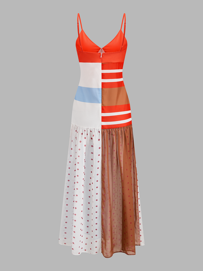 Leichtes Damen Slipkleid mit Tupfenprint in Seitenansicht