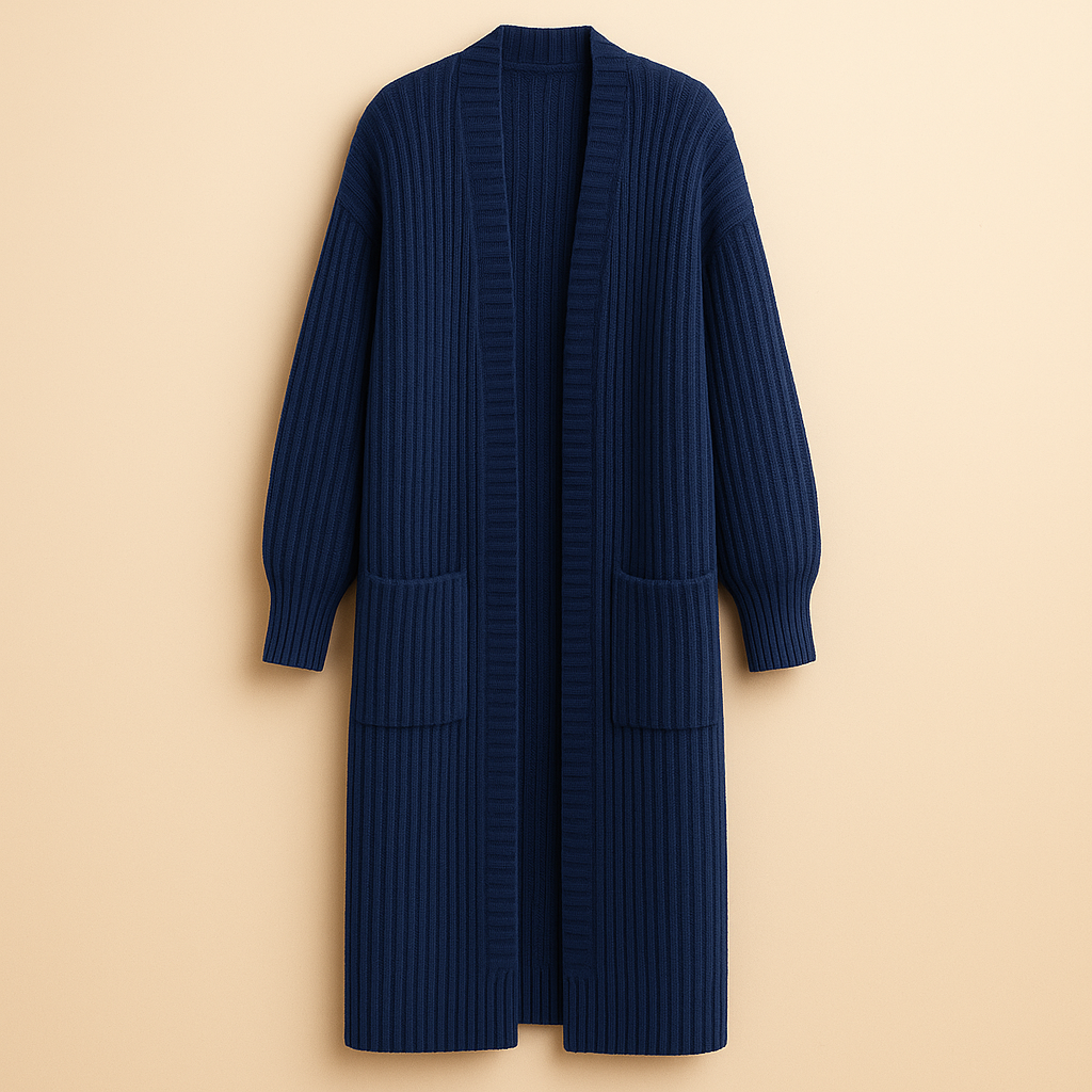 Damen Cardigan Grobstrick Lang Im Oversized Schnitt