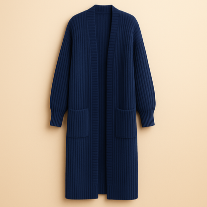 Damen Cardigan Grobstrick Lang Im Oversized Schnitt