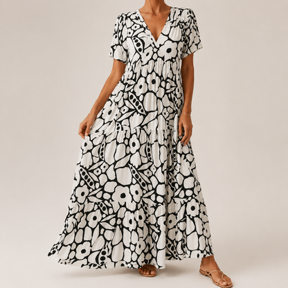 Leichtes Damen Maxikleid mit floralem Muster und atmungsaktivem Stoff
