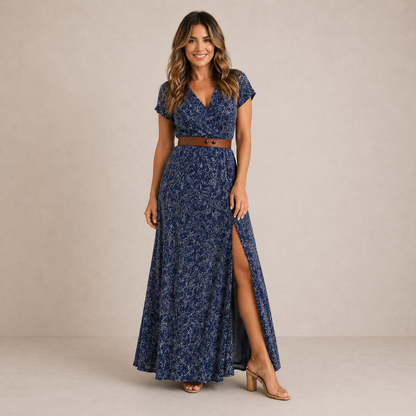 Damen Midikleid mit Boho Print in sommerlichem Design, Vorderansicht