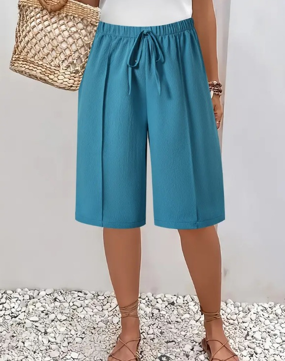 Damen kurze Hose mit elastischem Bund und schlichtem, vielseitigem Design