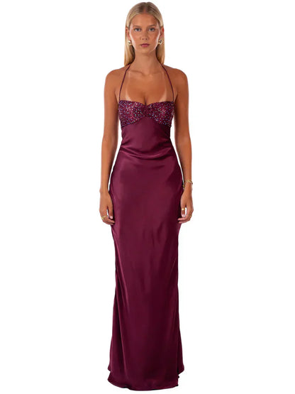 Elegantes Maxi-Kleid in Jadegrün für Damen