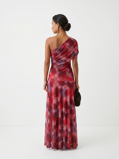 Damen Abendkleid als Maxikleid mit drapierter Partie und femininer Passform