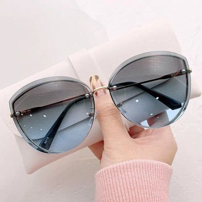 Frauen Randlose Oval Sonnenbrille - UV-Schutz, Polarisierte Gläser