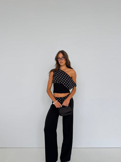Tessa Crop-Top mit Polka Dots