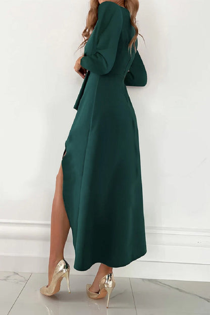 Damen-Wickelmidikleid mit betonter Wickeloptik