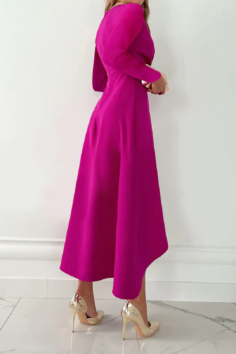 Damen-Wickelmidikleid mit femininem, fliessendem Fall