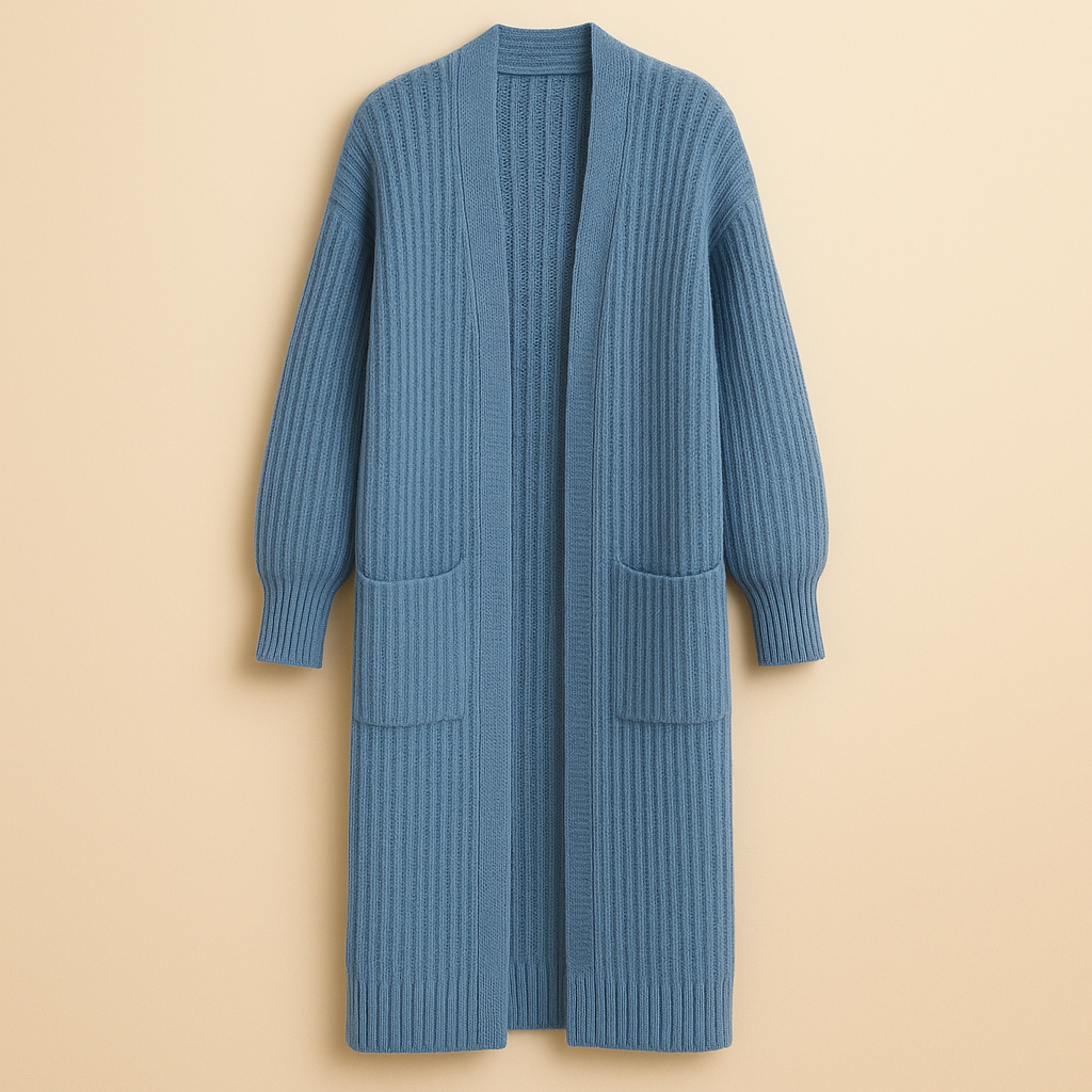 Damen Cardigan Grobstrick Lang Im Oversized Schnitt