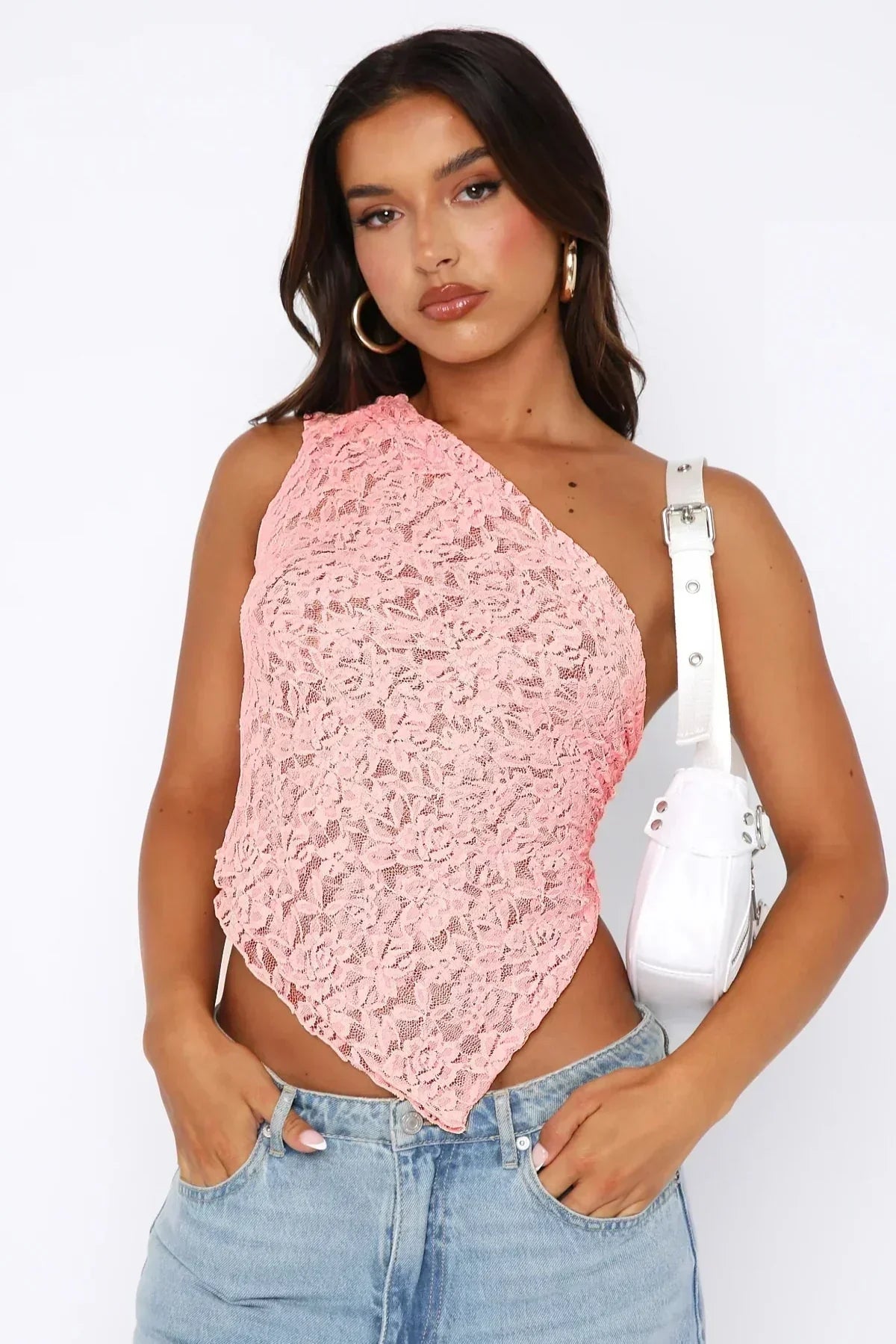 Damen Baila Spitzen-Cropped Top